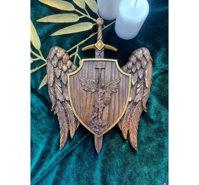 St. Michael the Archangel Plaque - Gold